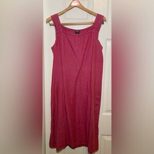 Eileen Fisher 🟣 Size Medium Irish Linen Midi Dress